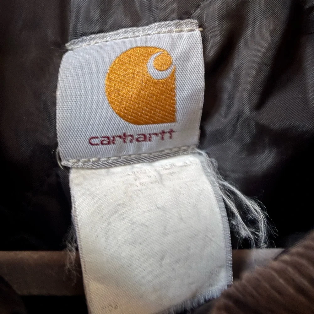 Carhartt black Jacket with brown corduroy Collar xxl long fit possibly vintage - Picture 5 of 6